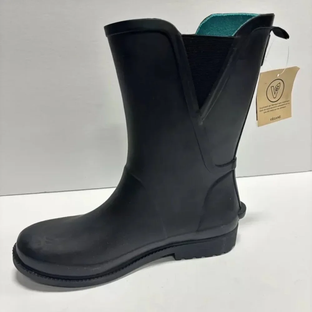 Kamik Women’s Chloe Black Rain Boots, Size 7 M